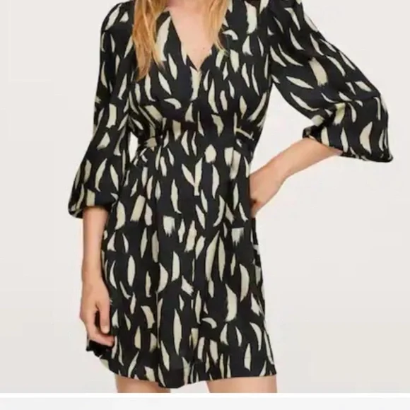 Mango | Dresses | Mango Black Cream Aline Cocktail Dress | Poshmark